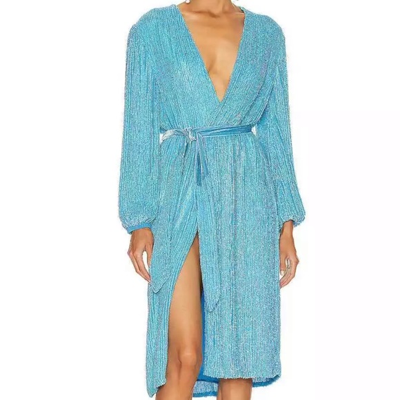 * SOLD * Retrofete blue sequin dress - Picture 3 of 8